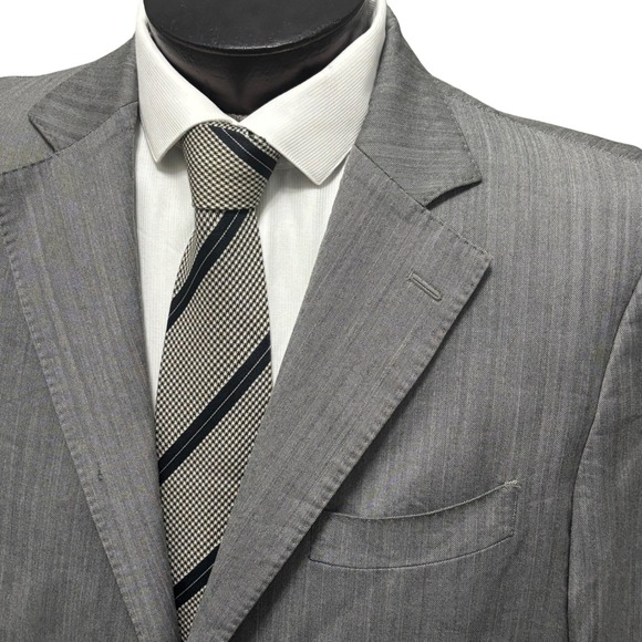 Suitsupply Other - Suitsupply Blazer 44R Livorno Gray Herringbone Jacket Vitale Barberis Canonico